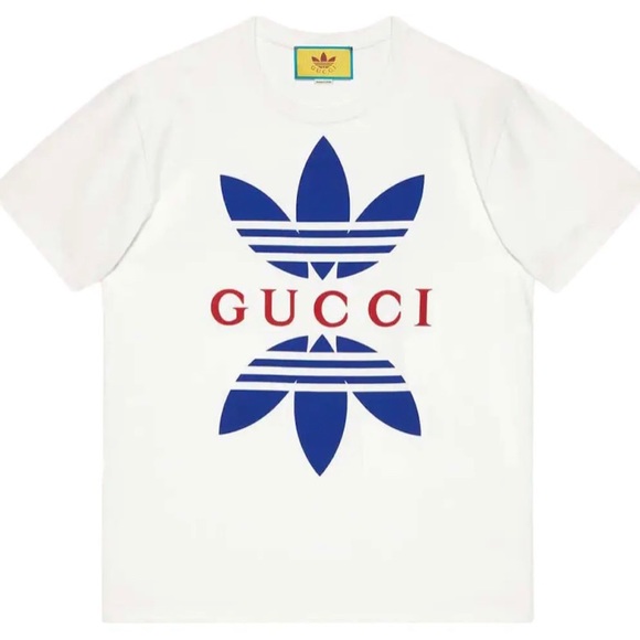 Gucci Other - Men’s Adidas x Gucci cotton T-shirt Sz M White/Red /Blue